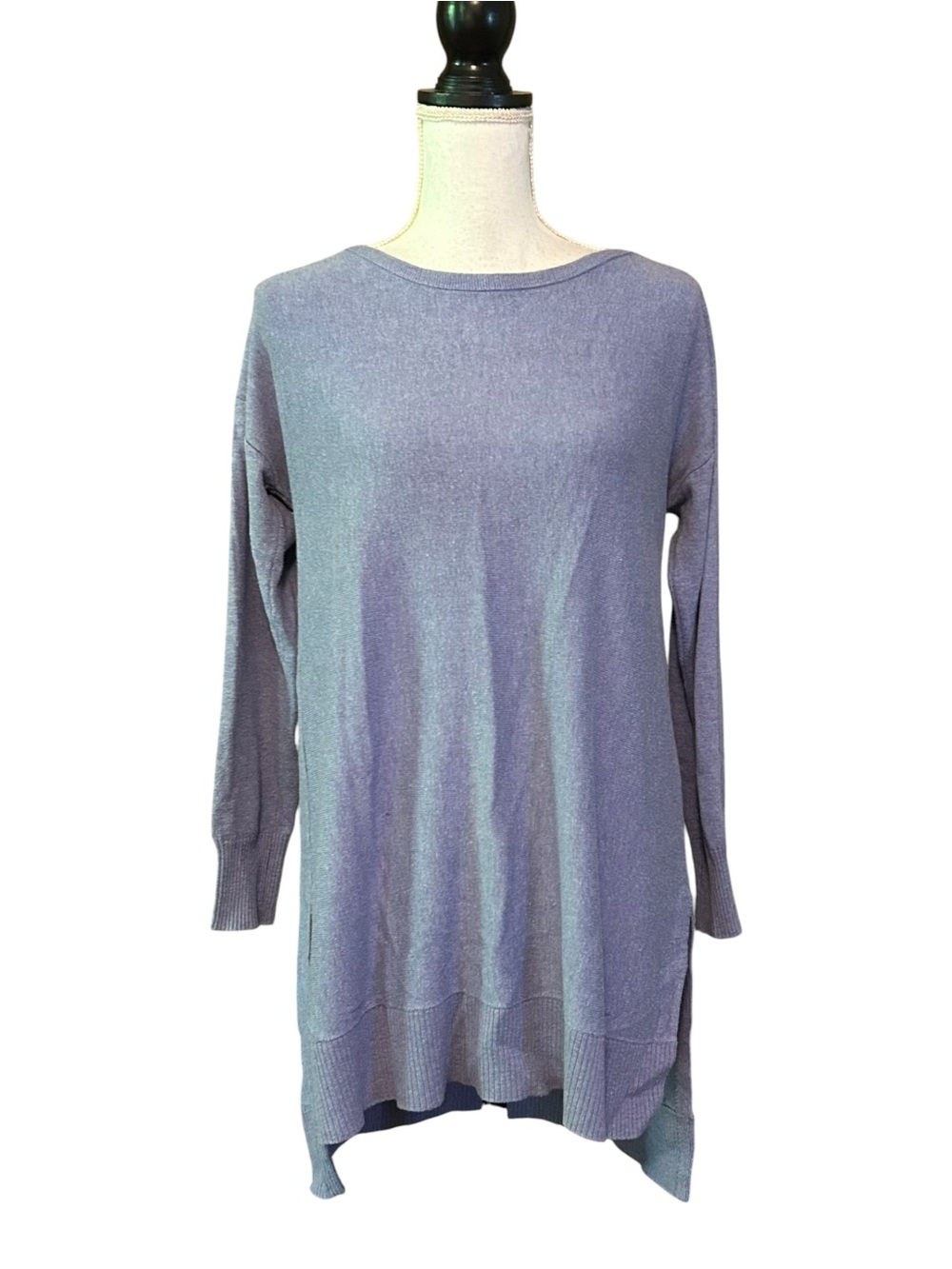 Soft Surroundings Light Blue Metro High Low Tunic Sweater SZ M in Blue Lavender